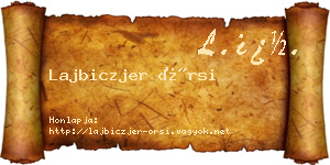 Lajbiczjer Örsi névjegykártya